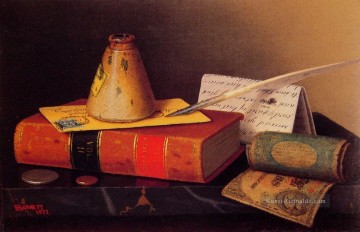 Klassisches Stillleben Werke - Still Life Writing Table William Harnett